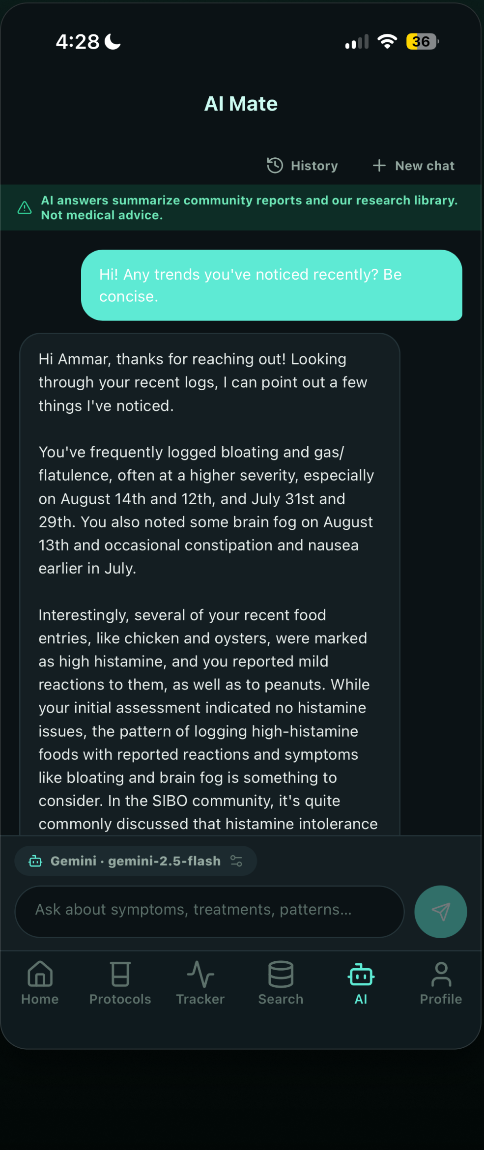 SiboMate AI research assistant screen